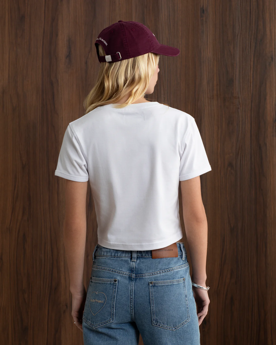 9-5 Baby Tee White