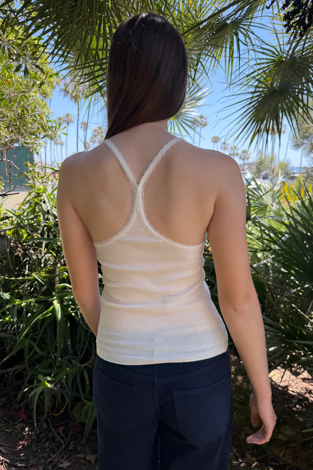Esme Ribbed Lace Tank