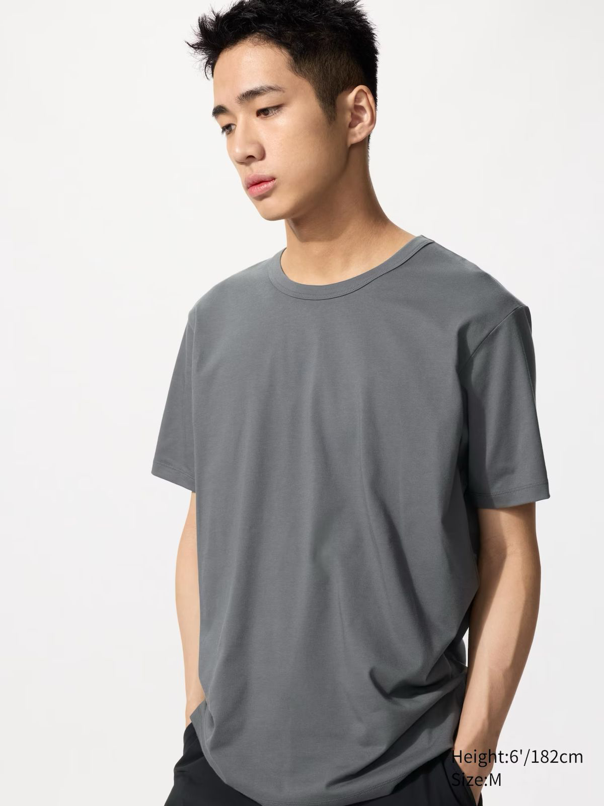 AIRism Cotton Crew Neck T-Shirt Grey