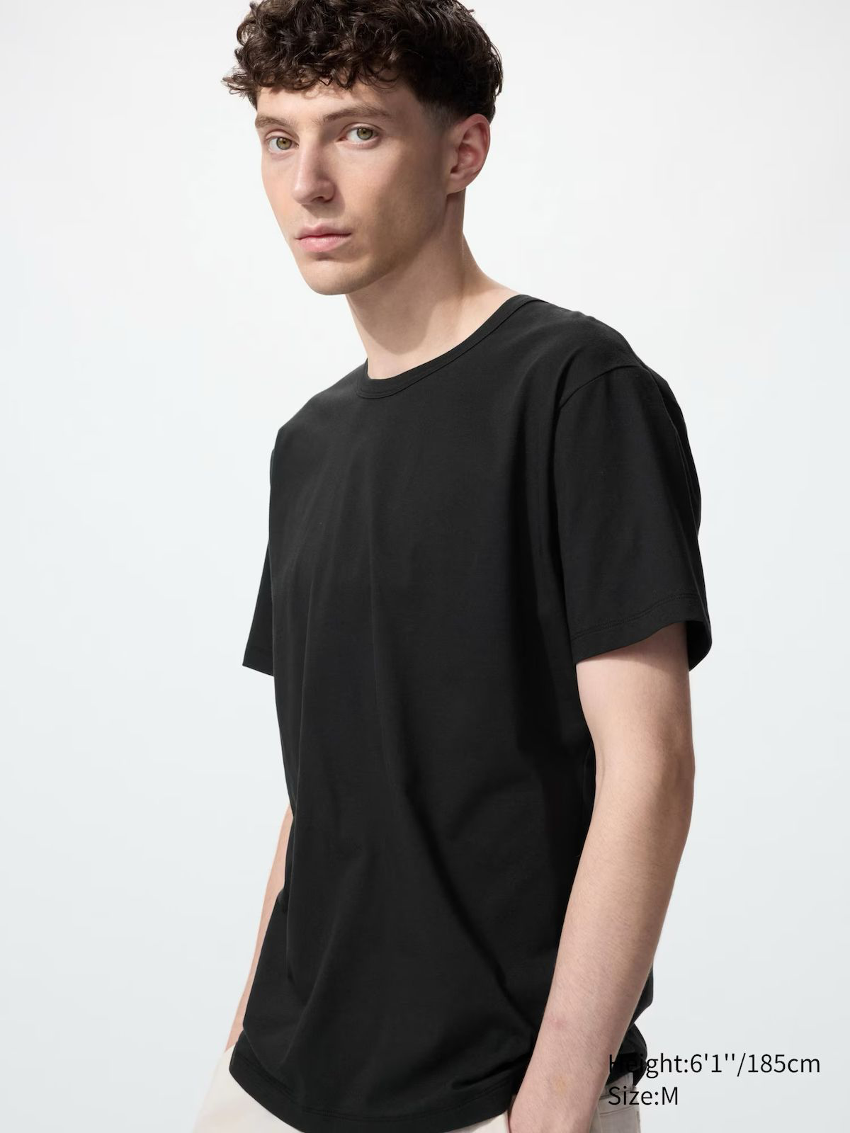 AIRism Cotton Crew Neck T-Shirt Black