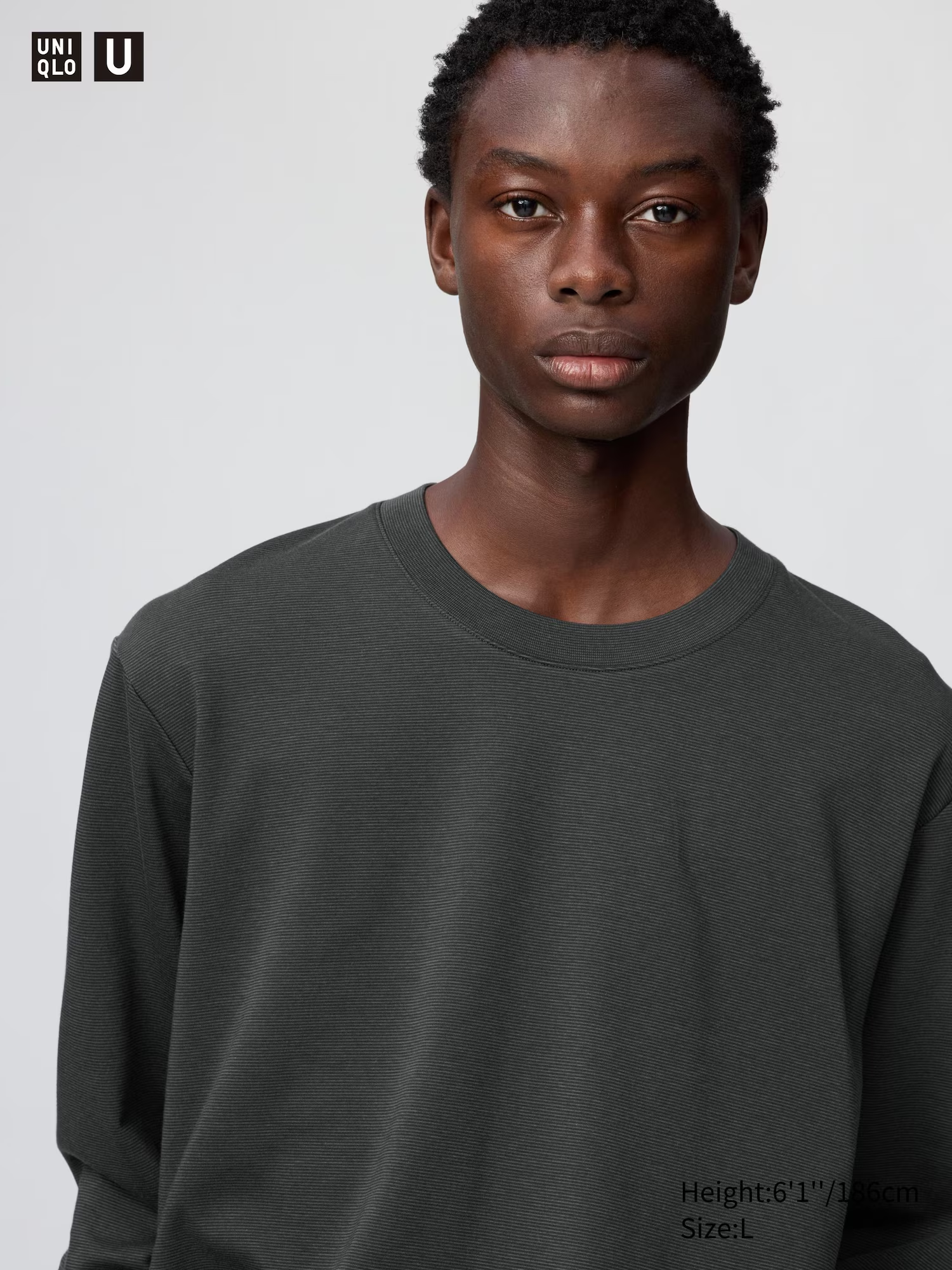 AIRism Cotton Striped Long Sleeve Black