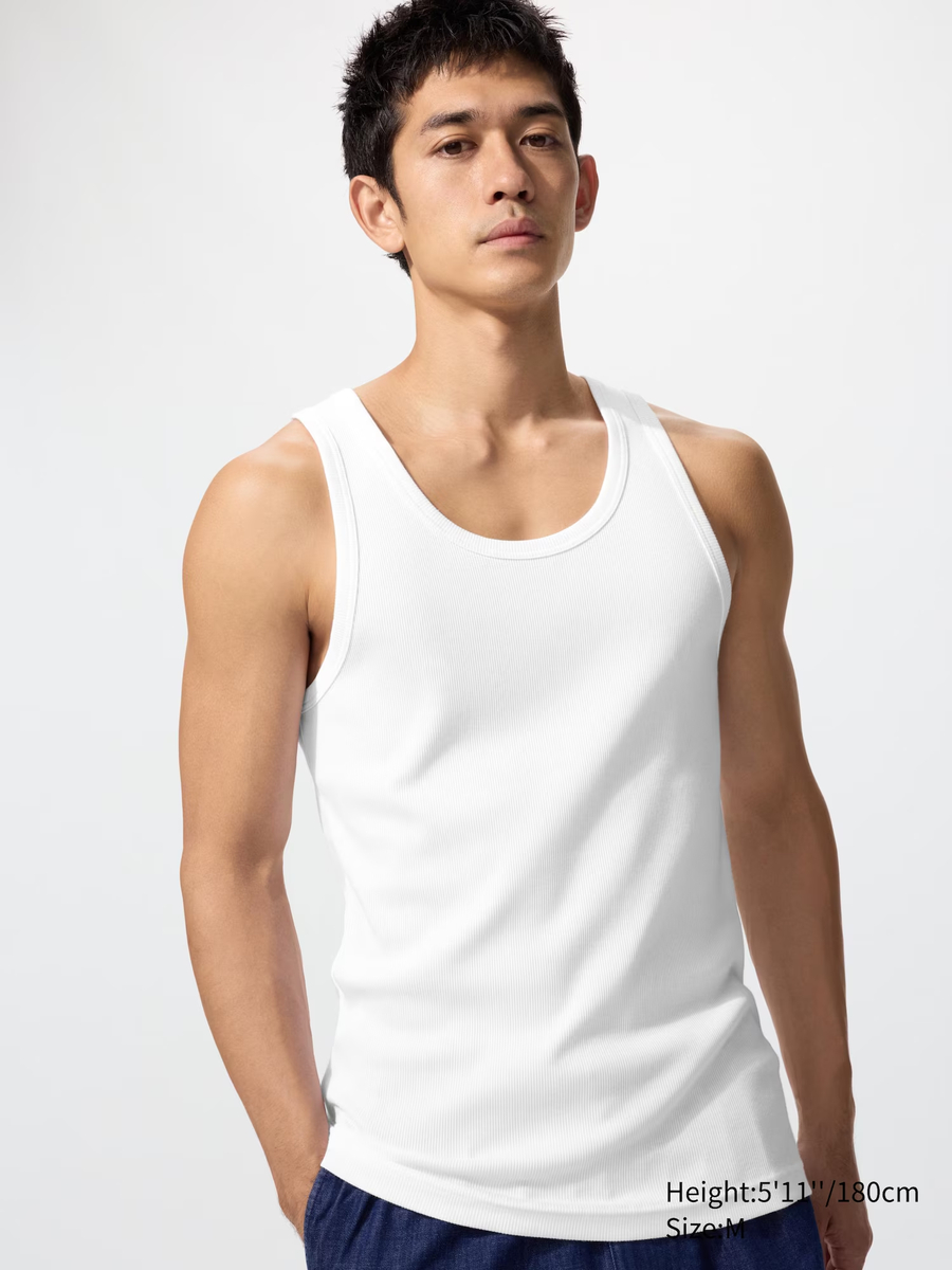 DRY Ribbed Vest Top White