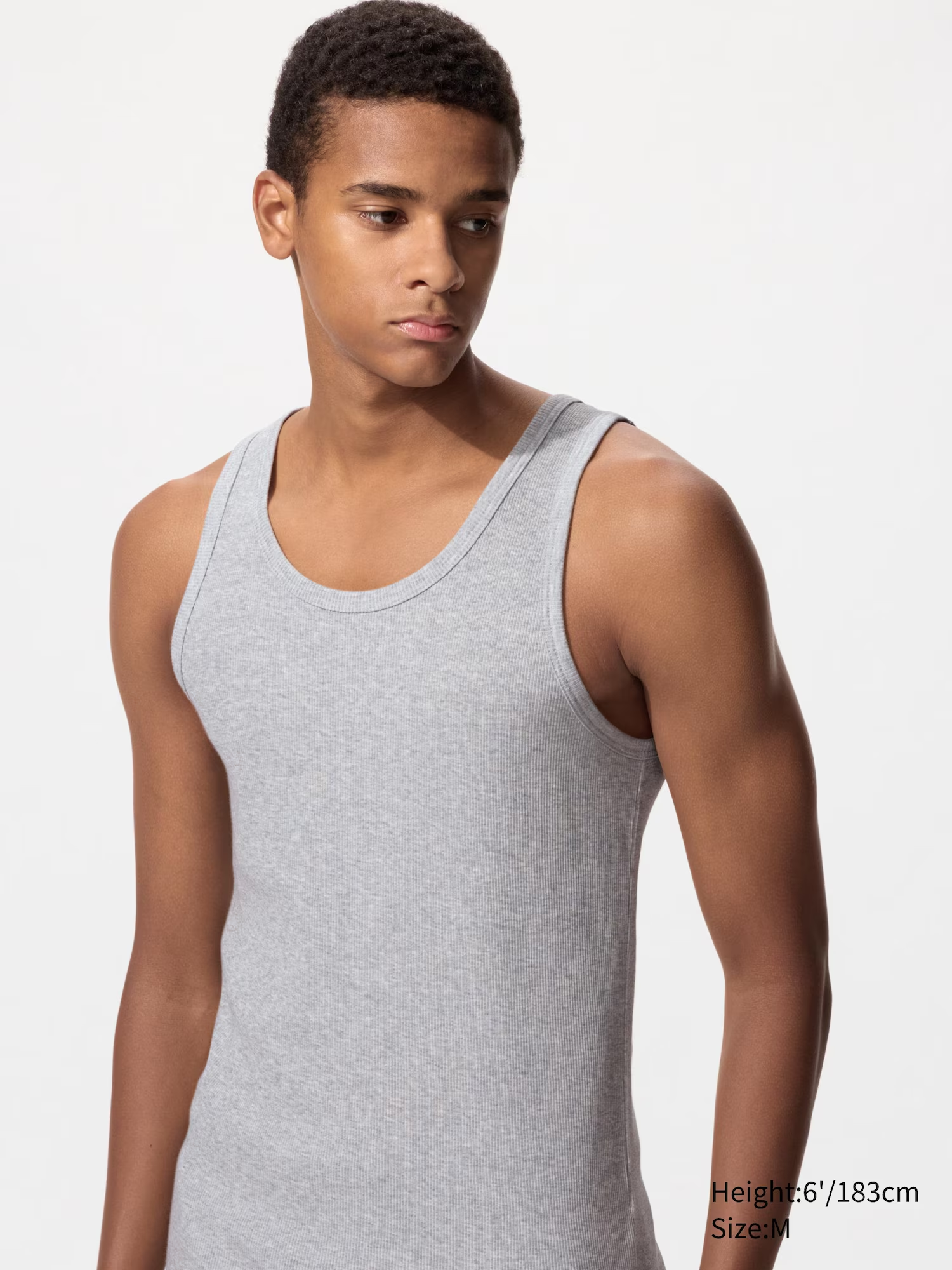 DRY Ribbed Vest Top 03 Grey