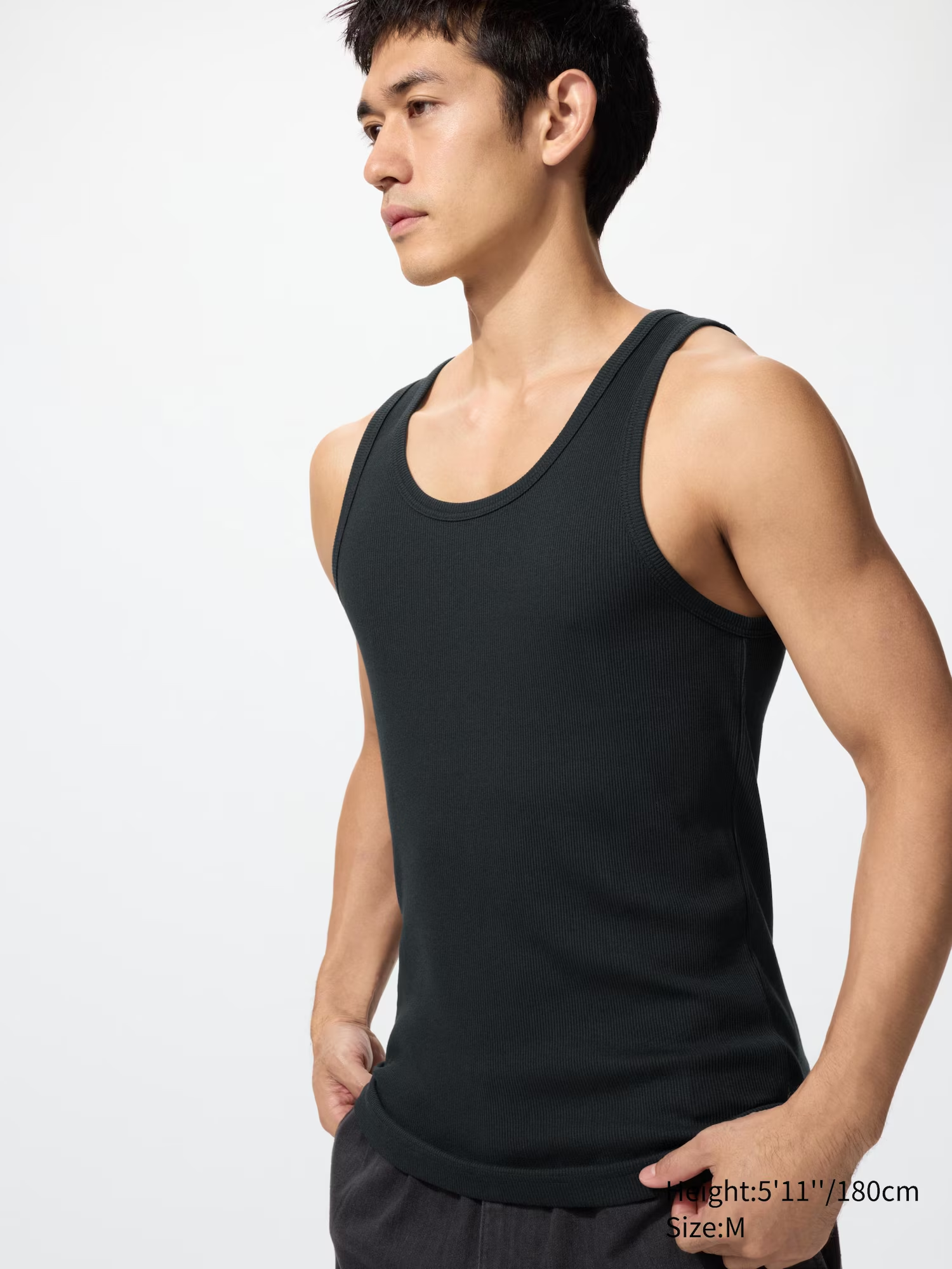 DRY Ribbed Vest Top 09 Black