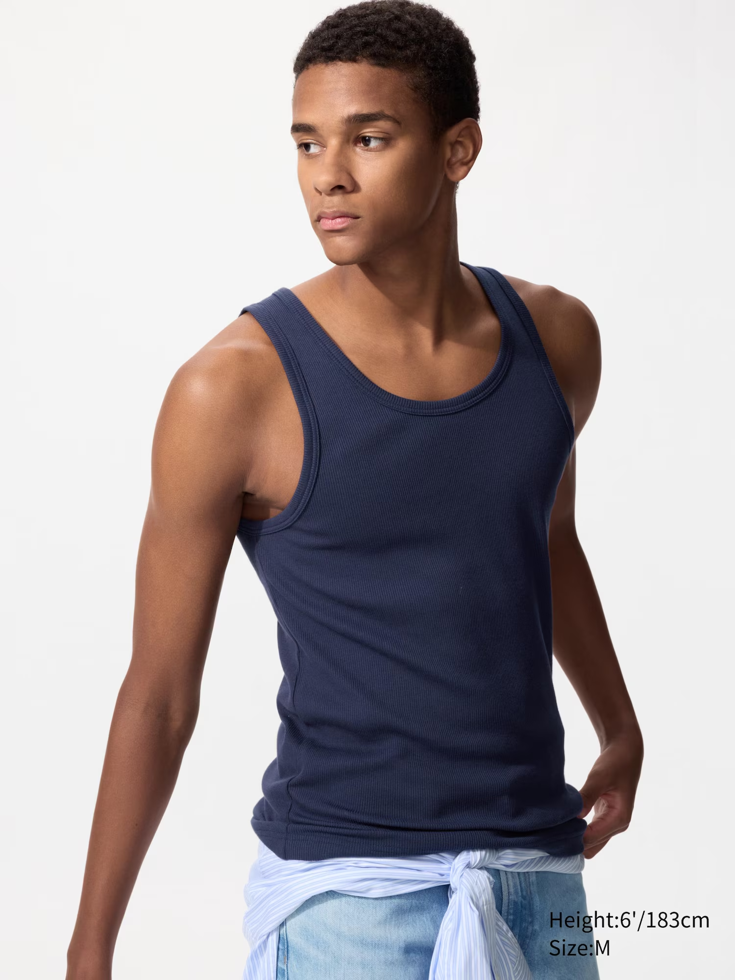 DRY Ribbed Vest Top 69 Navy