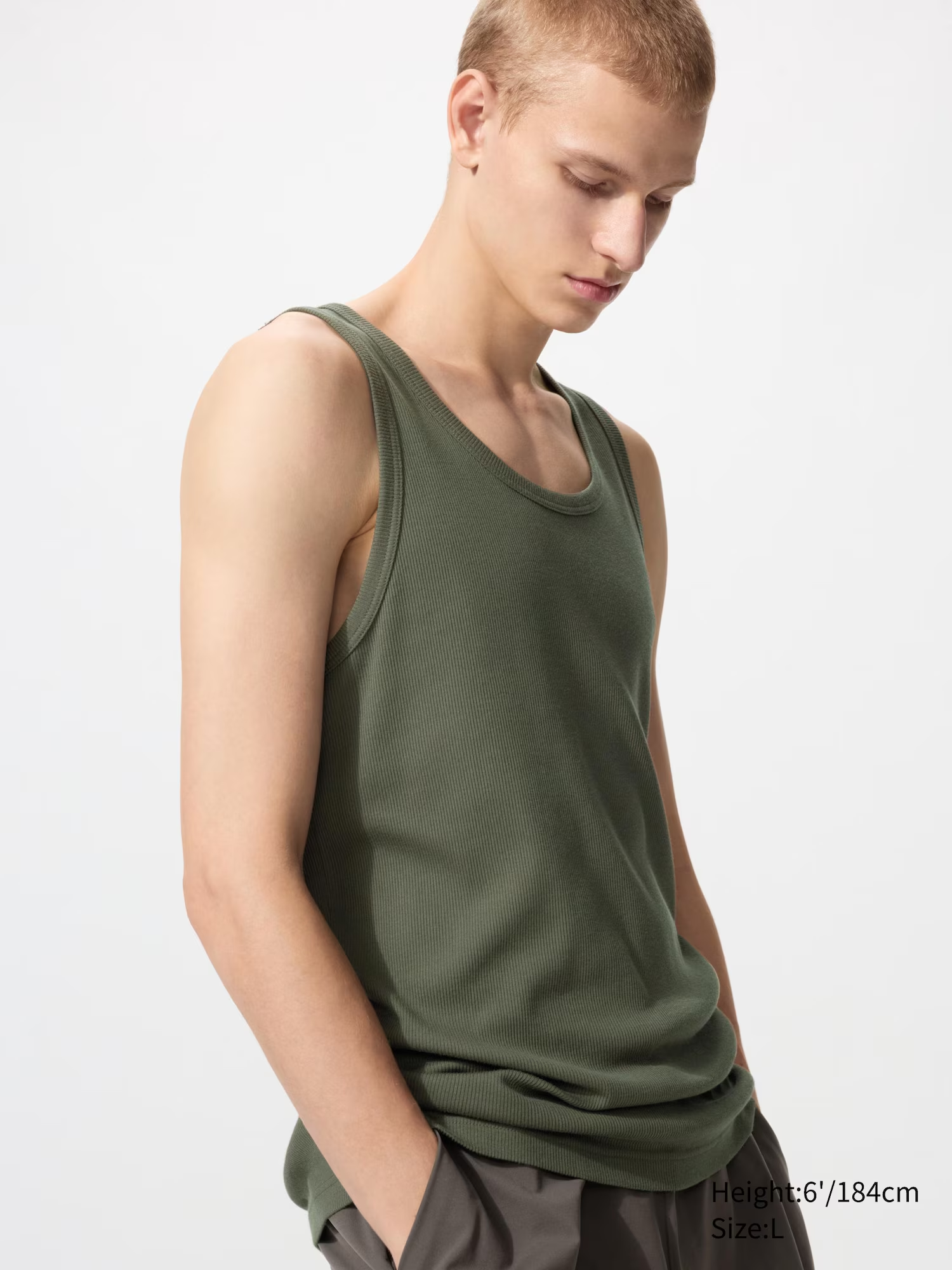 DRY Ribbed Vest Top Olive