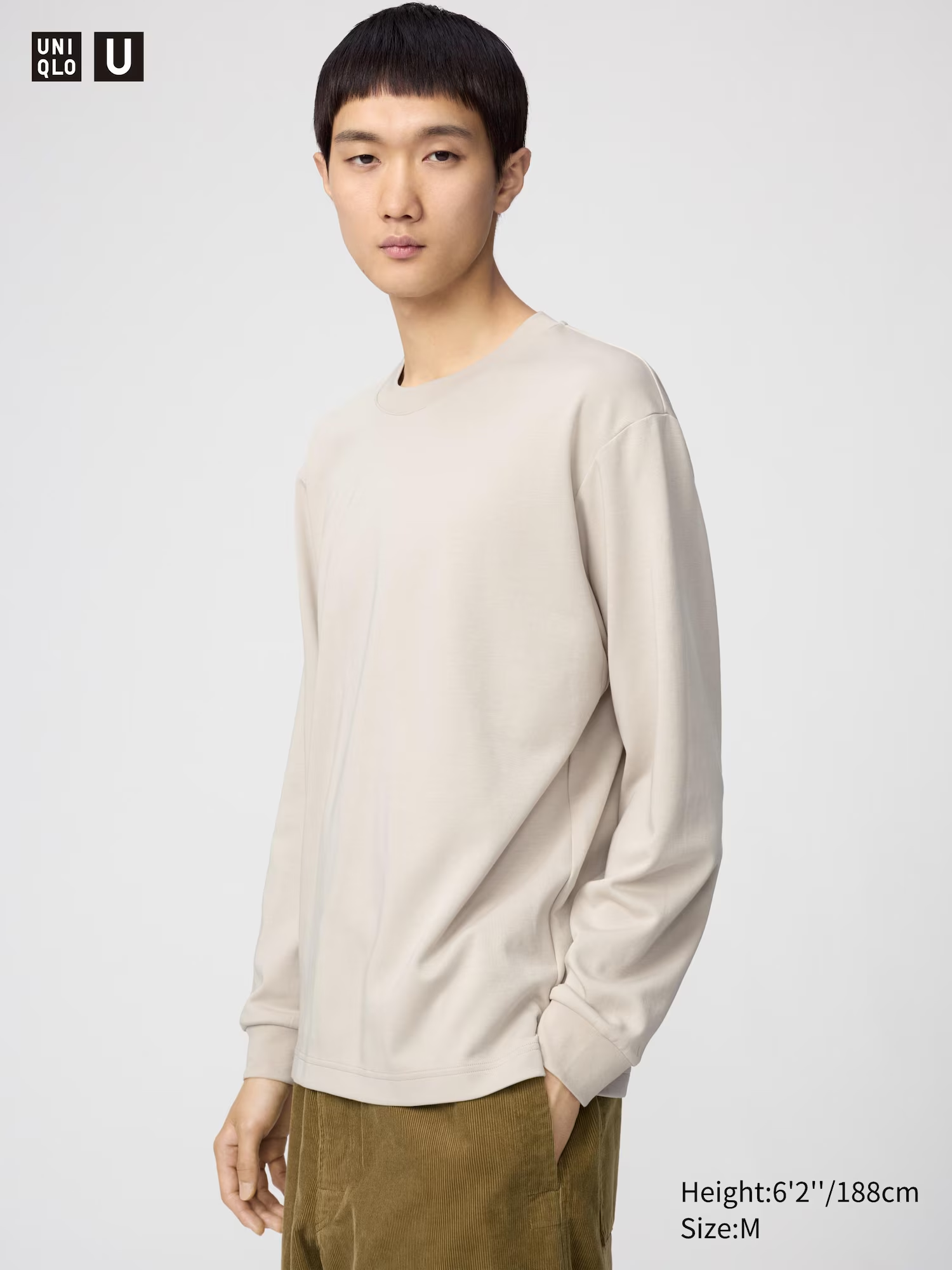 AIRism Cotton Striped T-Shirt (Long Sleeve) Natural