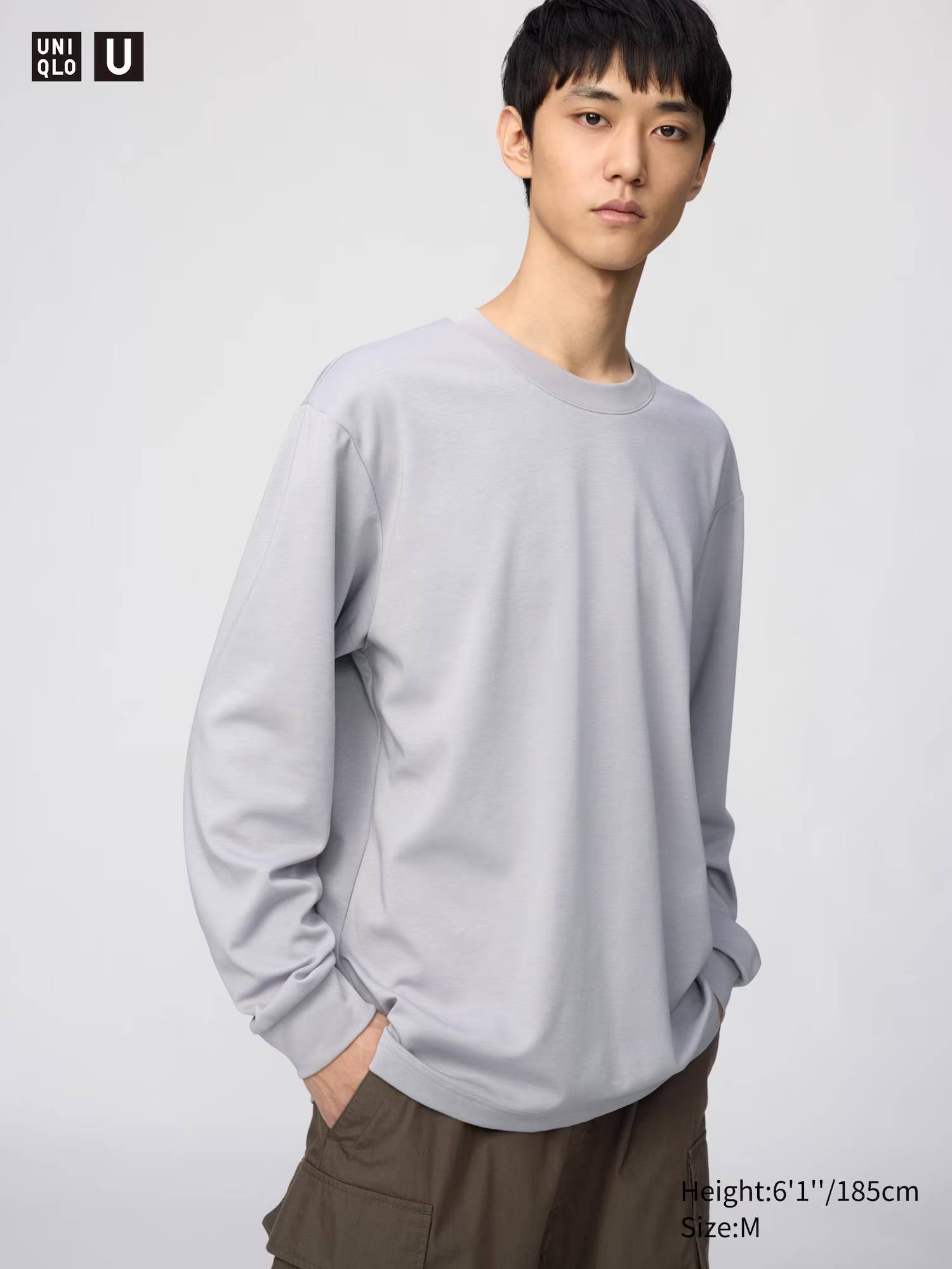 AIRism Cotton Striped T-Shirt (Long Sleeve) Light Purple