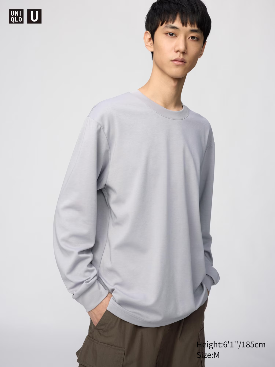 AIRism Cotton Striped T-Shirt (Long Sleeve) Light Purple