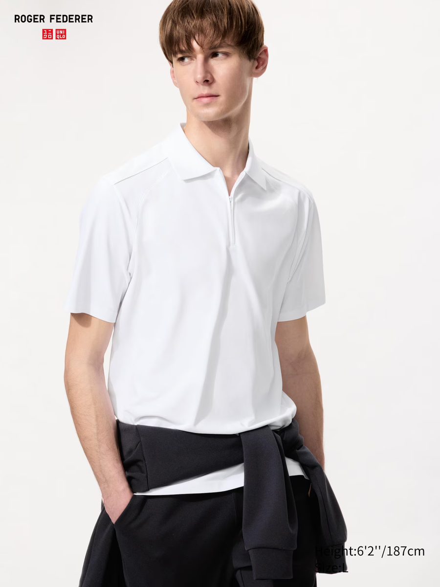 DRY-EX Half-Zip Polo Shirt White