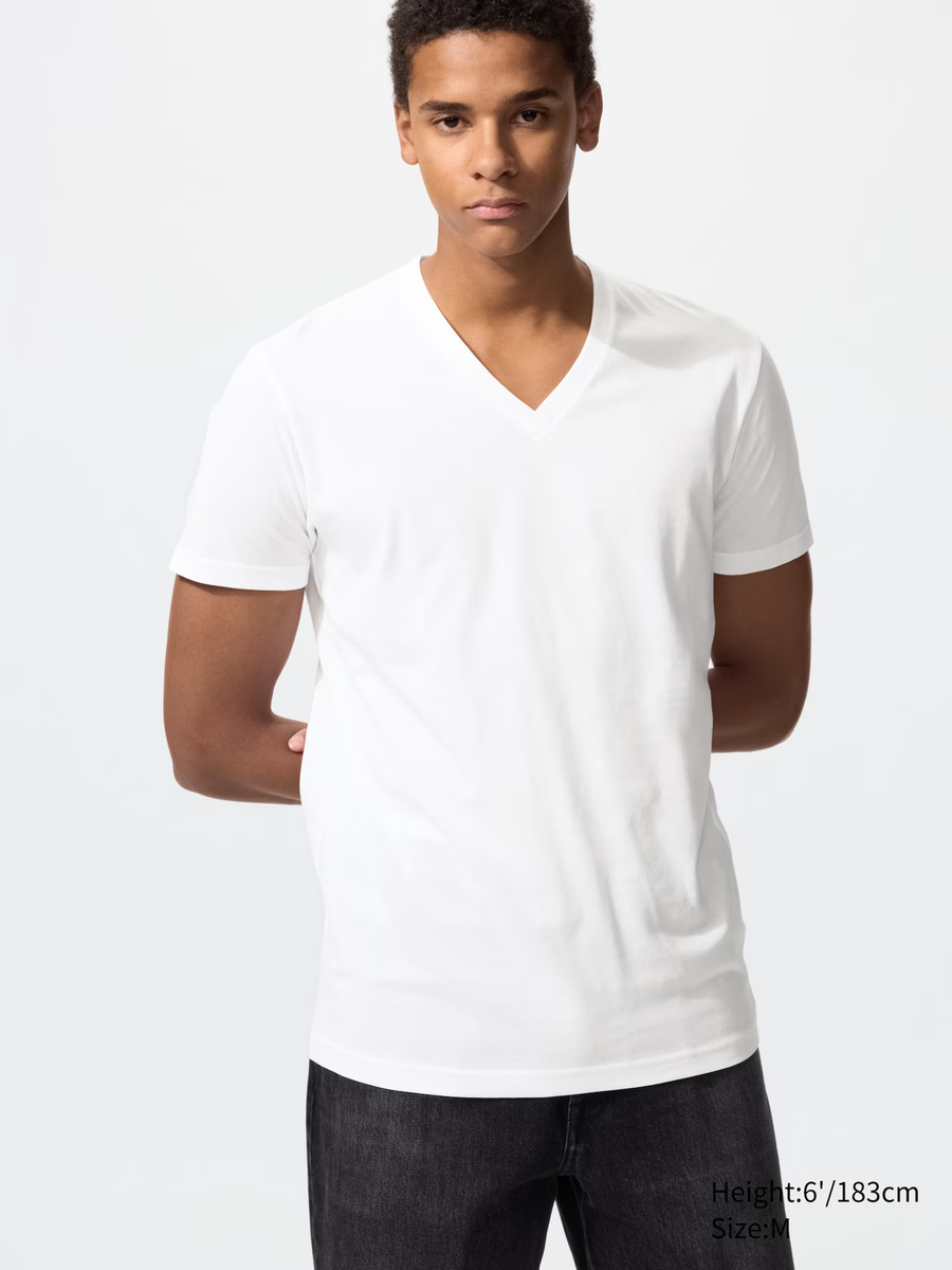 DRY V Neck T-Shirt White