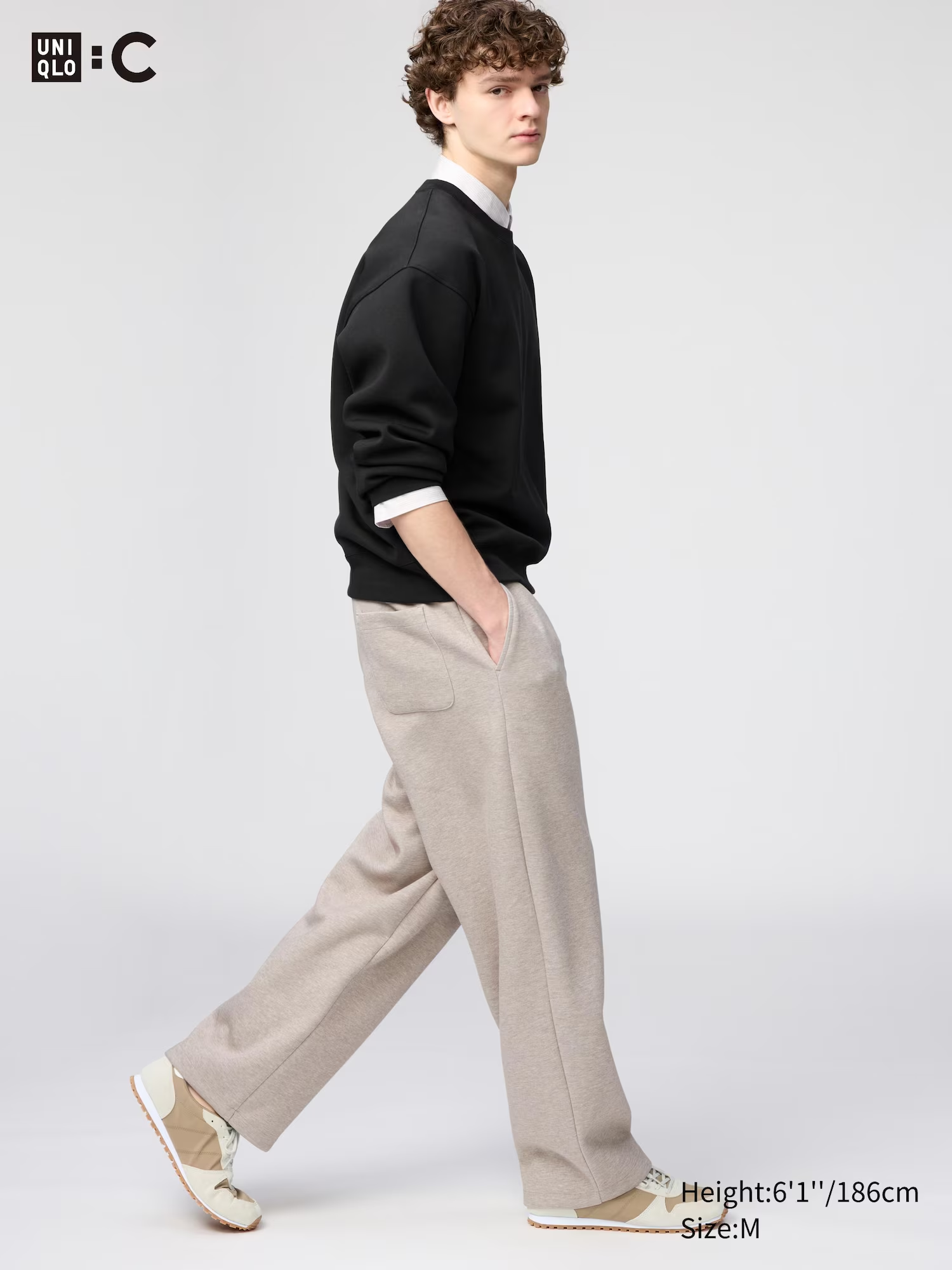 Sweat Wide Trousers Beige