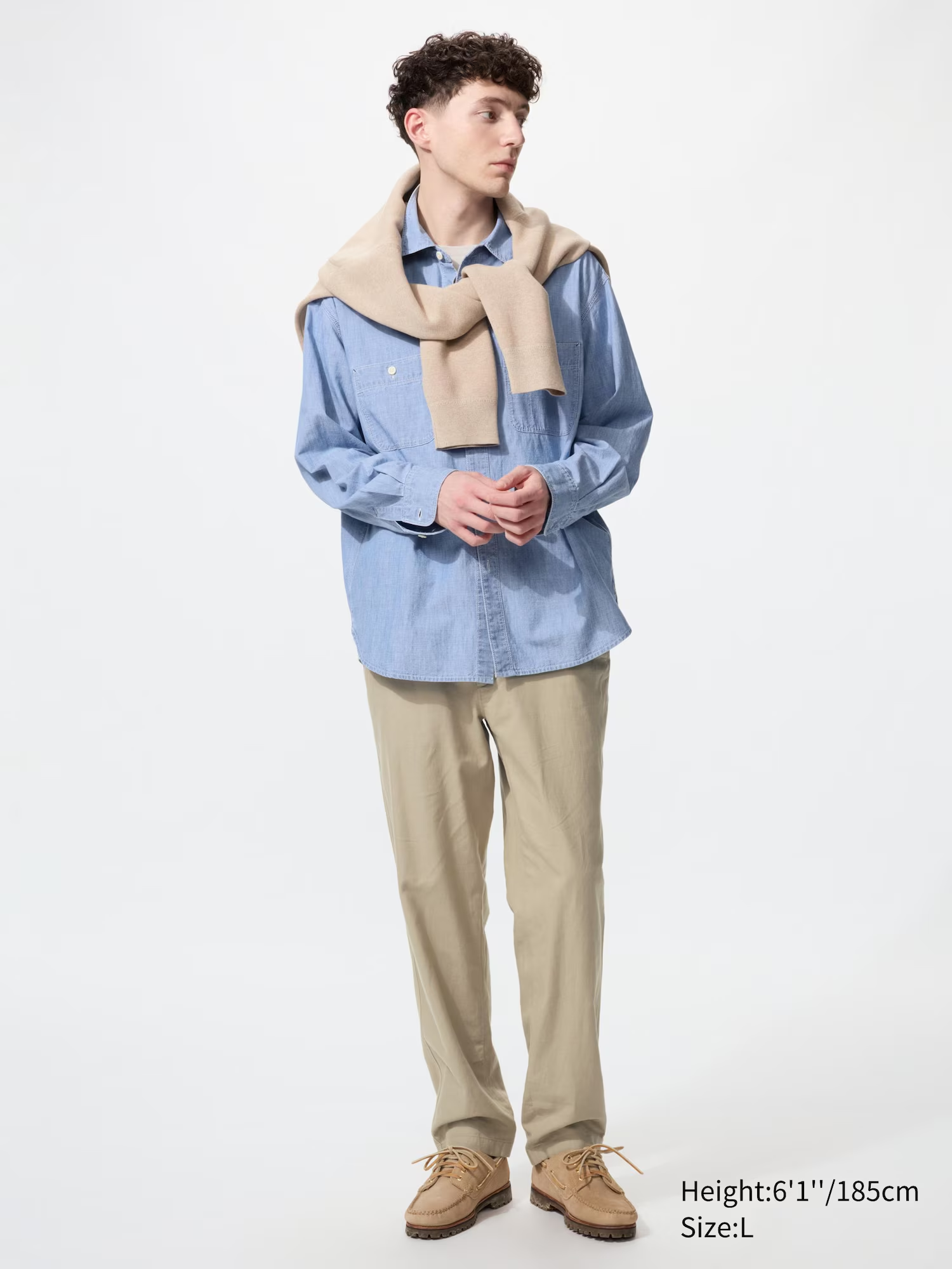 Linen Blend Relaxed Trousers Beige