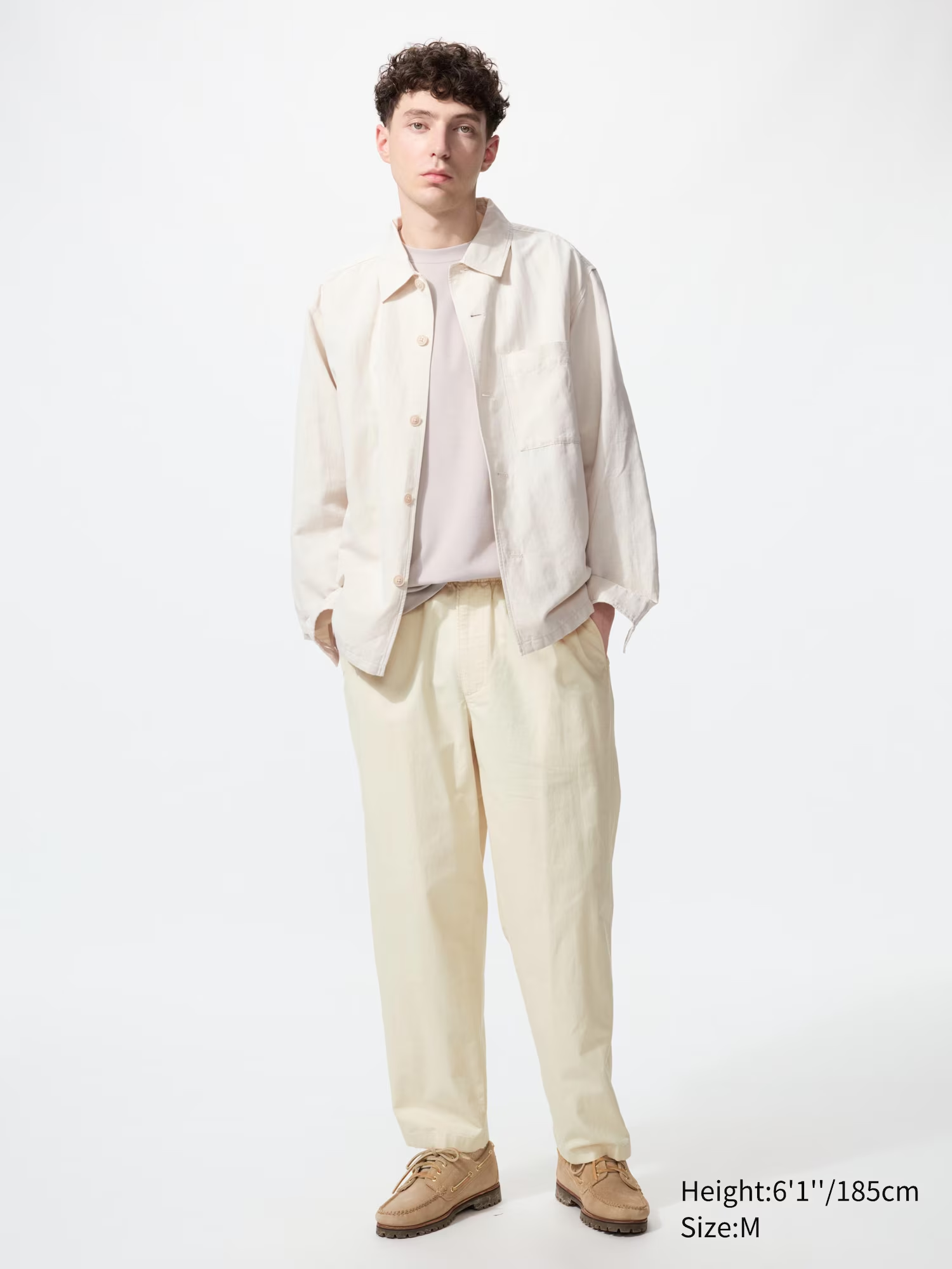 Linen Blend Easy Trousers Natural