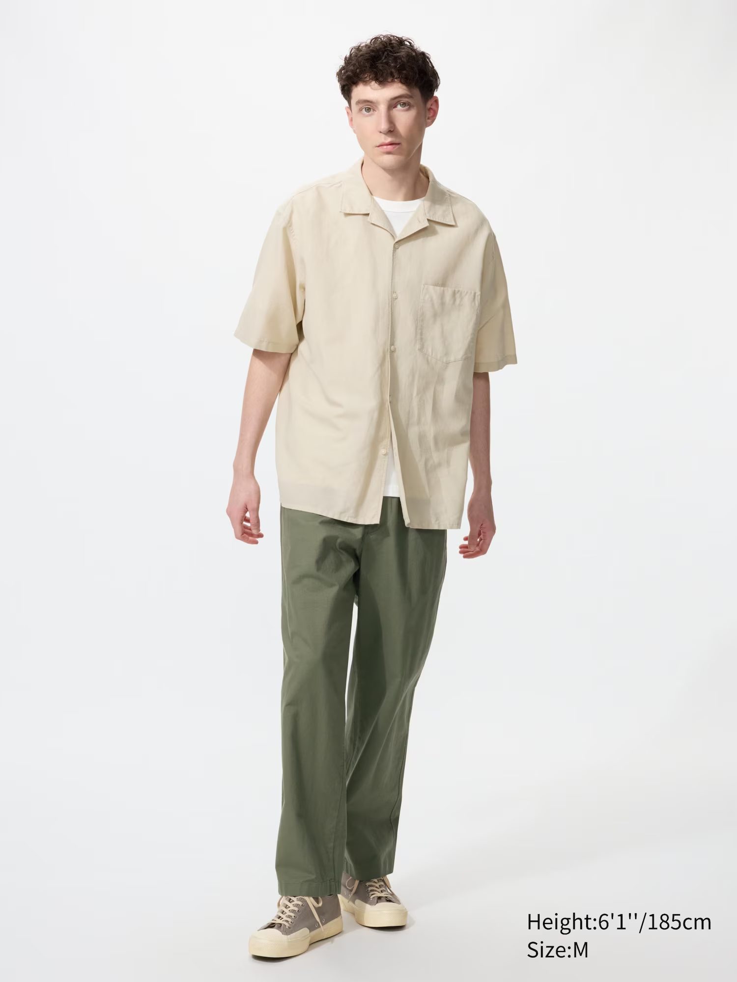 Linen Blend Easy Trousers Olive
