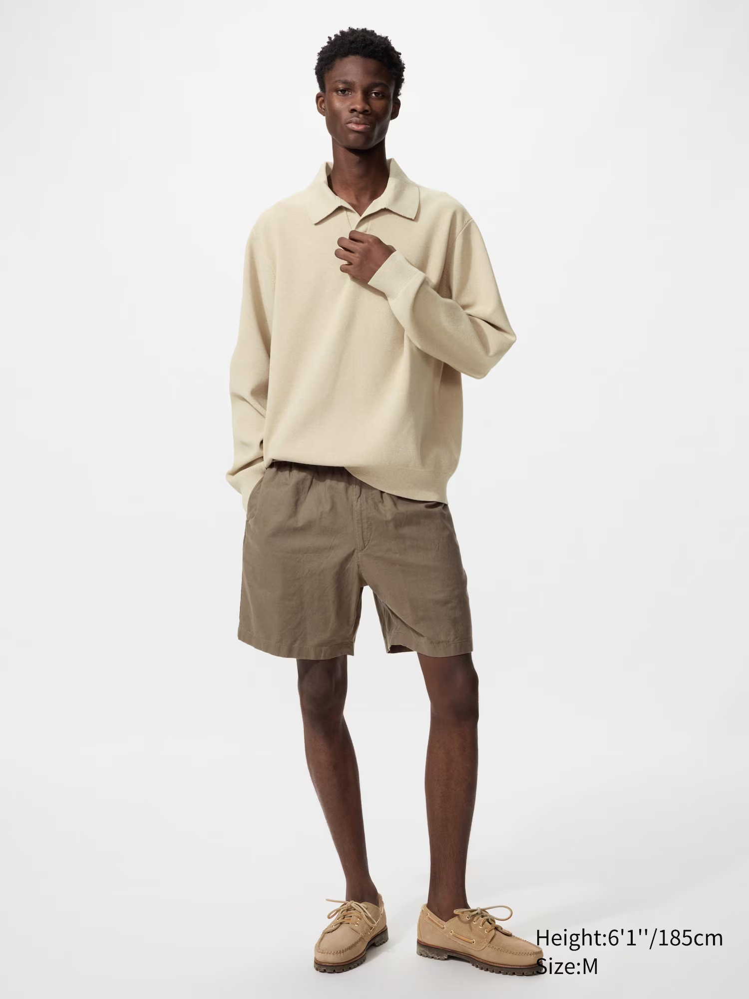 Linen Blend Easy Shorts Brown