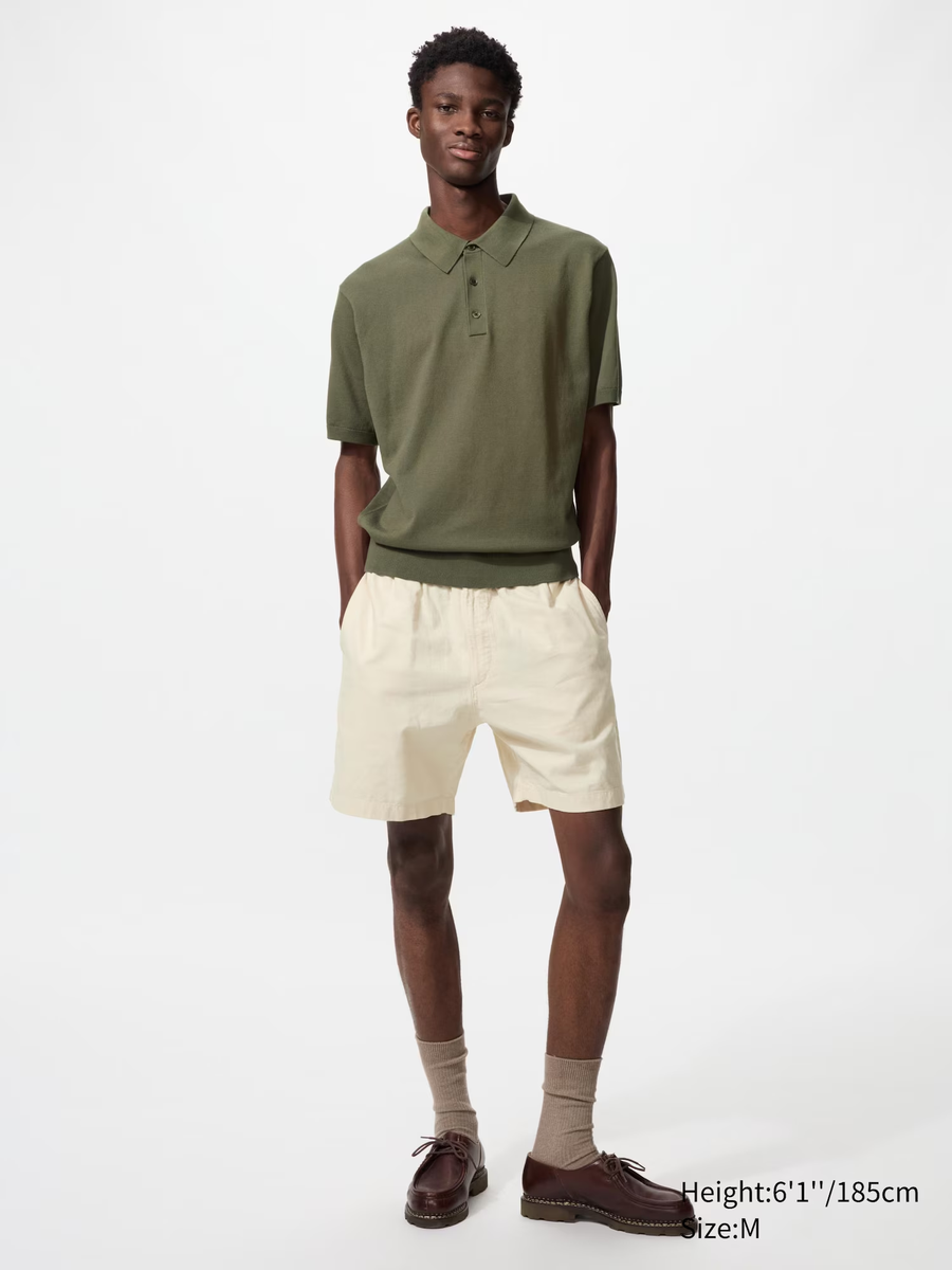 Linen Blend Easy Shorts Natural