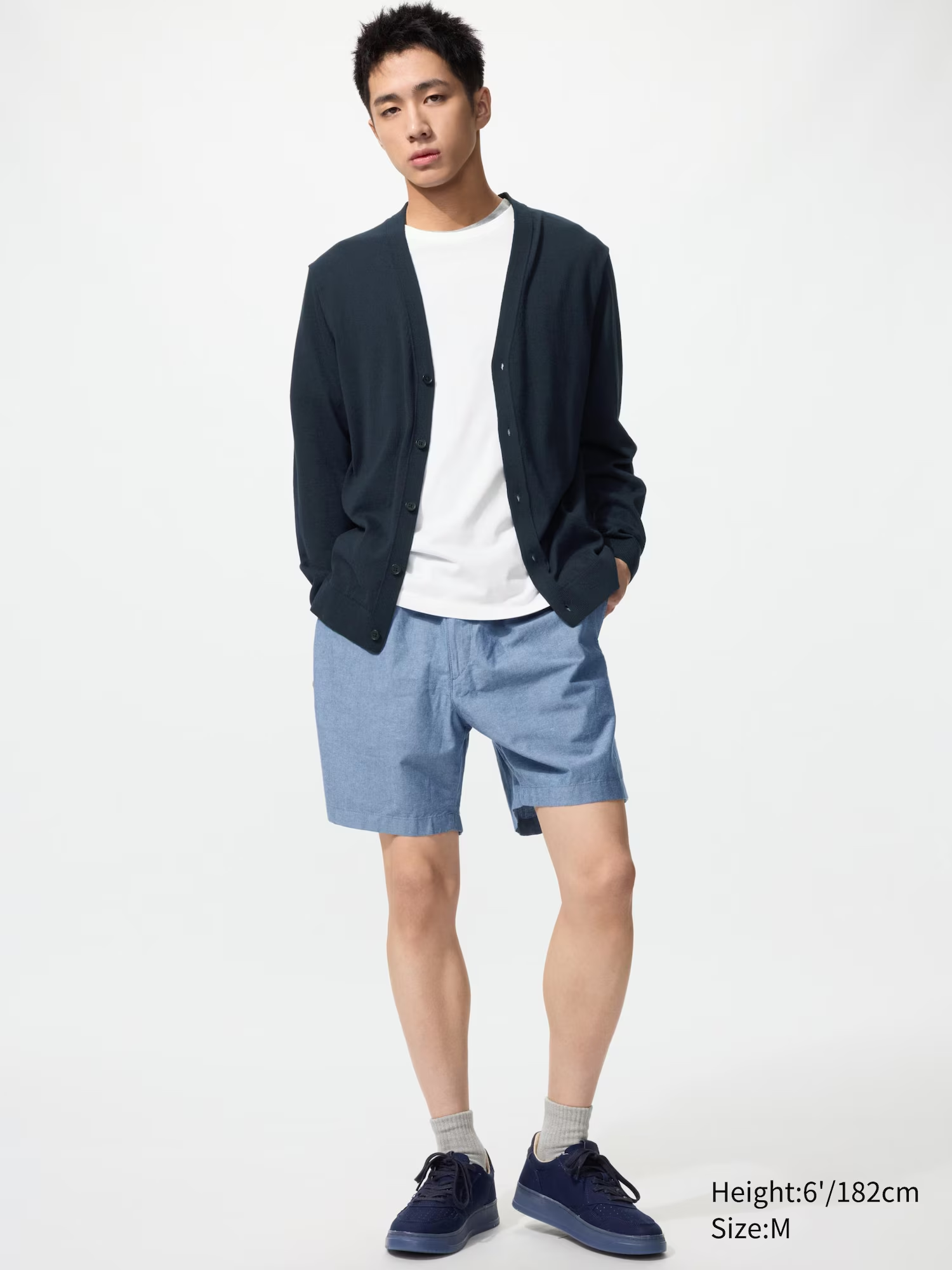 Linen Blend Easy Shorts Blue