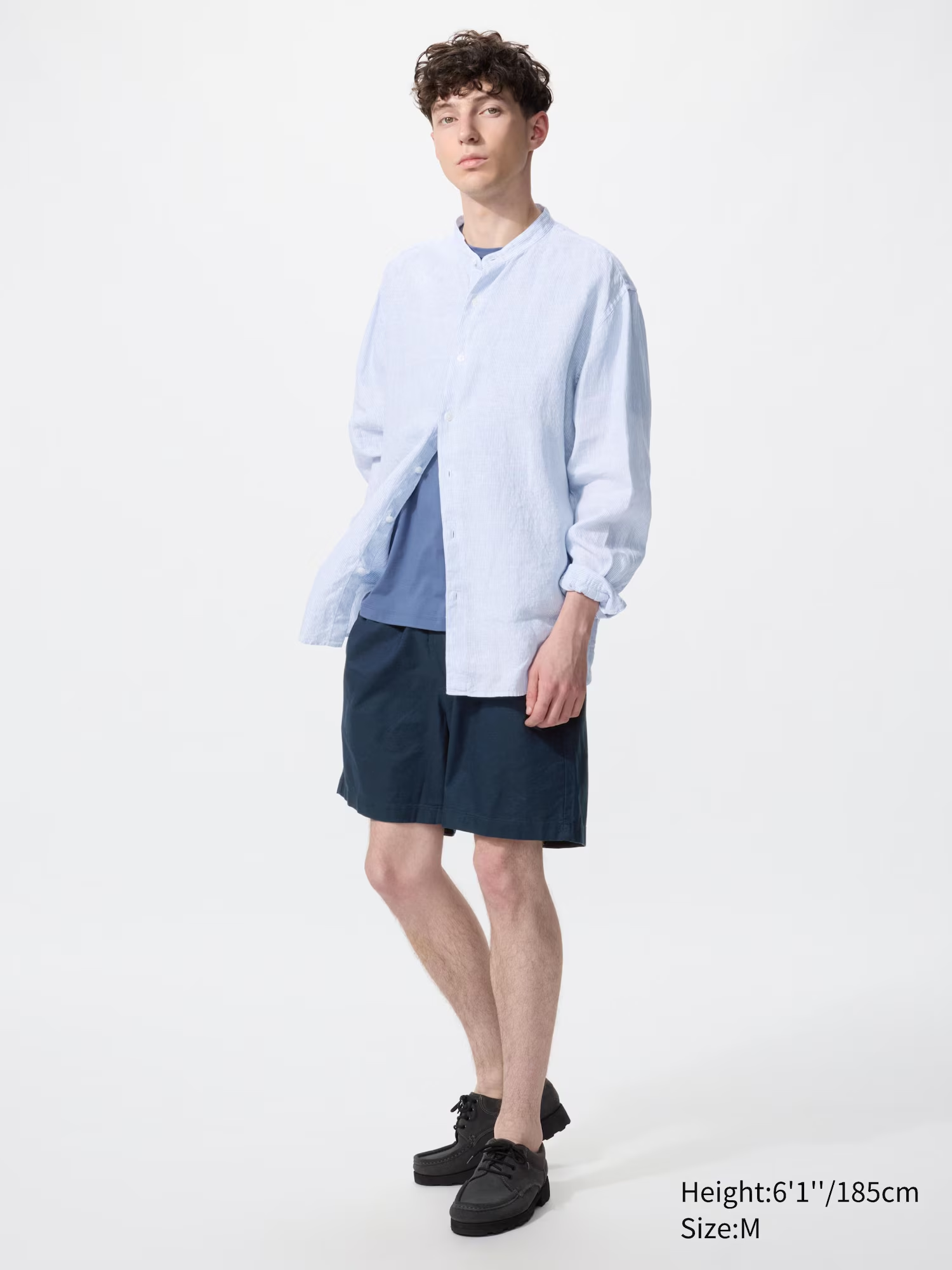 Linen Blend Easy Shorts Navy