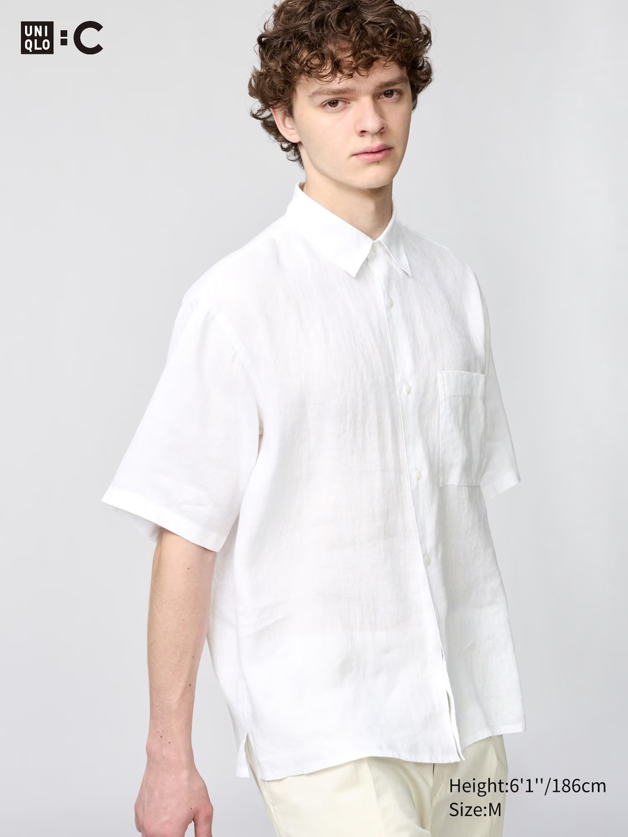 100% Premium Linen Oversized Shirt White